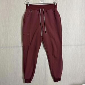 Figs Women’s Size Medium Tall Cherry Red High Waisted Zamora Jogger Scrub Pants